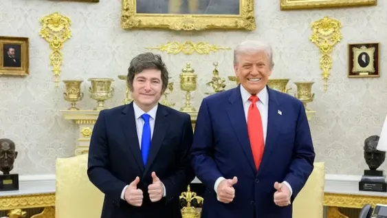 Javier Milei junto a Donald Trump.-