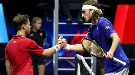 Schwartzman perdió ante el griego Tsitsipas en el arranque de la Laver Cup