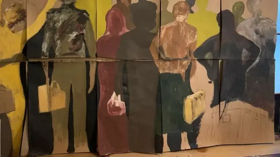 Trabajo colectivo. El mural realizado en conjunto por los 10 artistas que intervendrán con sus creaciones.