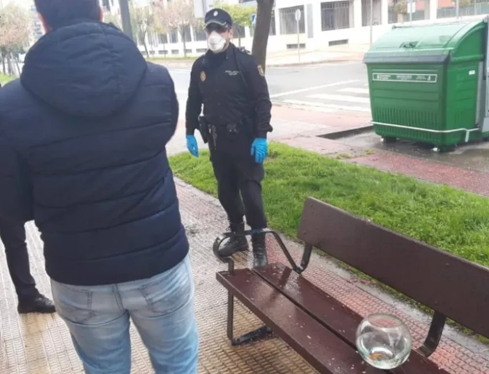 Rompió la cuarentena para sacar a “pasear” a sus peces a la calle