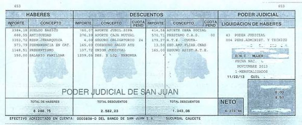 Judiciales: amparo por descuentos