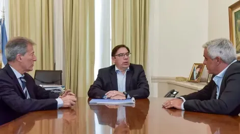 Reunión entre el secretario de Políticas Universitarias, Alejandro Álvarez, y los referentes del CIN, Carlos Greco y Franco Bartolacci.