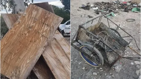Detuvieron a dos sujetos que robaron 10 maderas fenólicas de una pista de skate