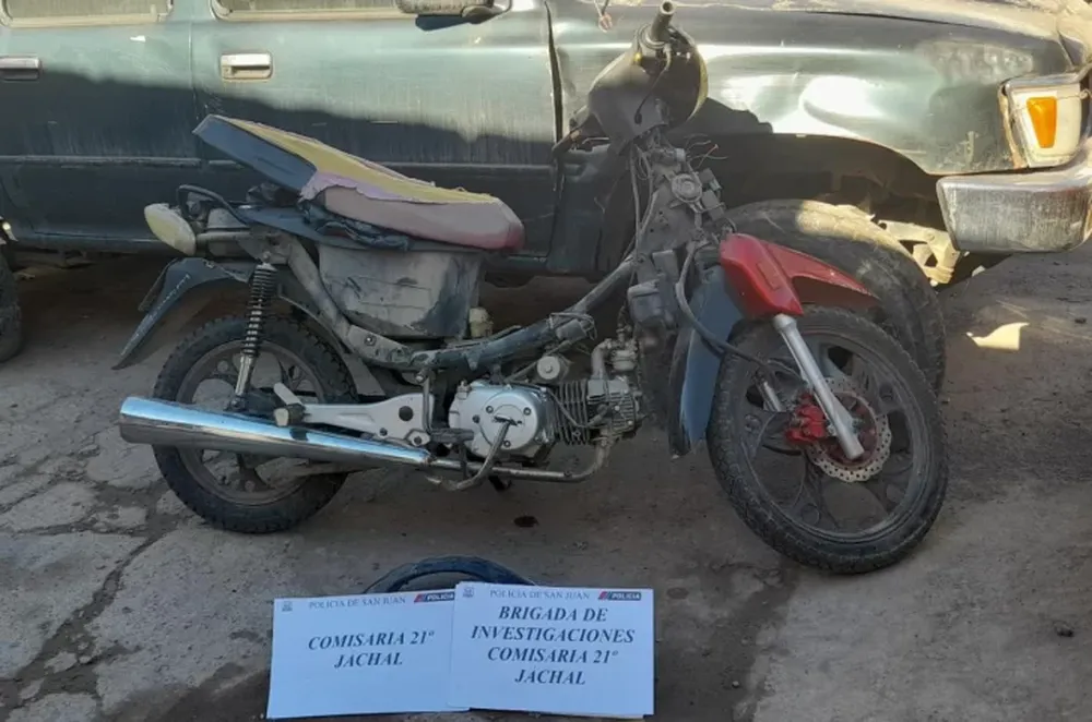 Desarticularon una banda que robaba motos en Jáchal y secuestraron 5 vehículos