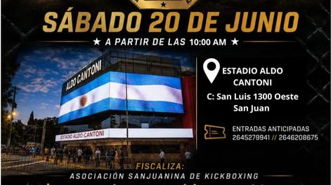 Mega festival de kick boxing en el estadio Aldo Cantoni
