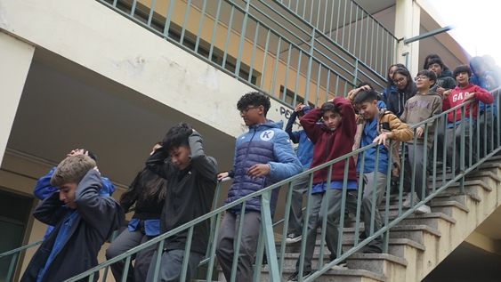 Simulacro de evacuación en el Colegio Nacional.