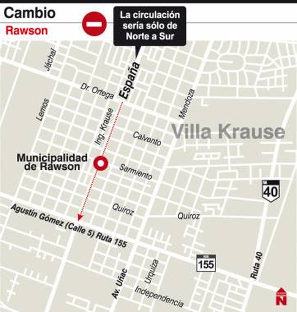 Rawson: un tramo de la avenida España será de una sola mano