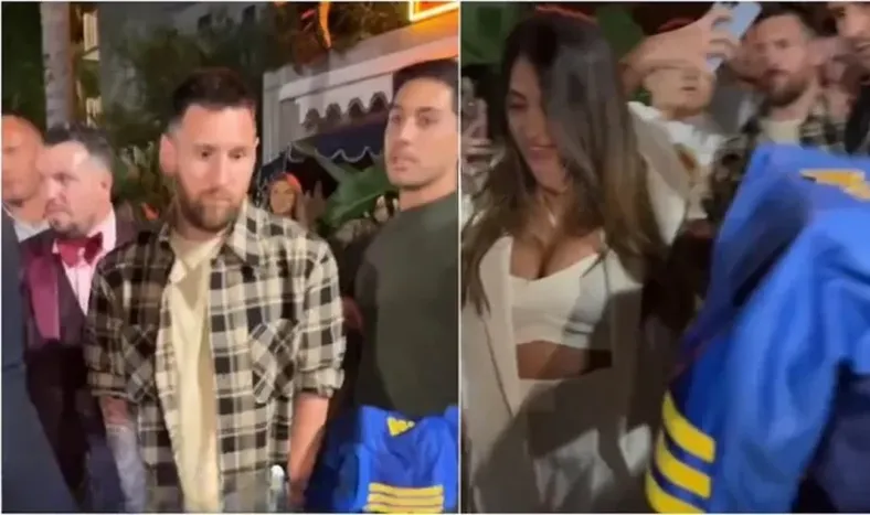 El llamativo gesto de Messi cuando le acercaron una camiseta de Boca