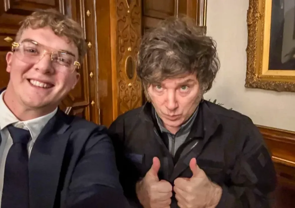 El creador de Libra, Hayden Davis y Javier Milei.