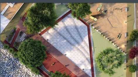 En Sarmiento ya arrancó la construcción de la plaza que combinará espacios para la diversión, deporte, cultura y recreación.