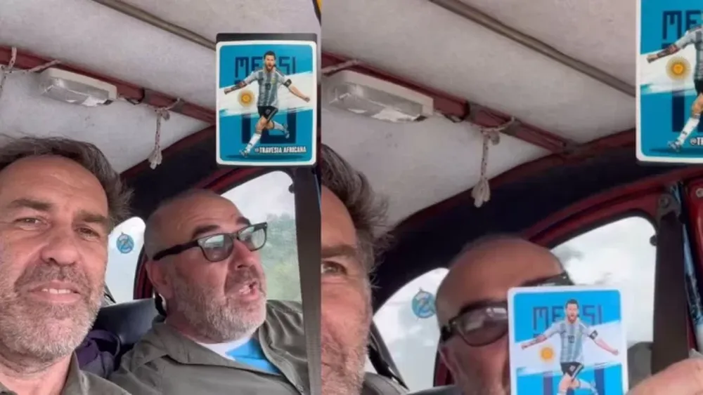 Dos argentinos cruzaron África en auto gracias a su figurita de Lionel Messi