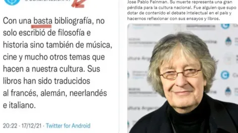 Los insólitos errores ortográficos del Ministerio de Cultura de la Nación al despedir a Feinmann
