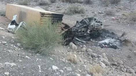 Tragedia vial en San Juan: murió un camionero tras despistarse e incendiarse en la Ruta 149