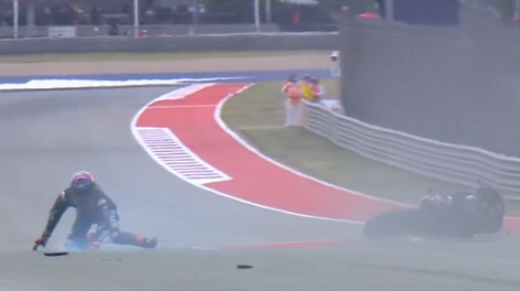El triunfo de Jorge Martín en MotoGP tuvo un insólito final tras su caída en el festejo.