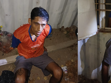 Mereles al quedar atascado y ser ayudado por personal policial para salir, solicitó una ambulancia ya que no podía respirar. Foto de él en el predio de Chimbas donde fue atrapado. Mereles al quedar atascado y ser ayudado por personal policial para salir, solicitó una ambulancia ya que no podía respirar. Foto de él en el predio de Chimbas donde fue atrapado.