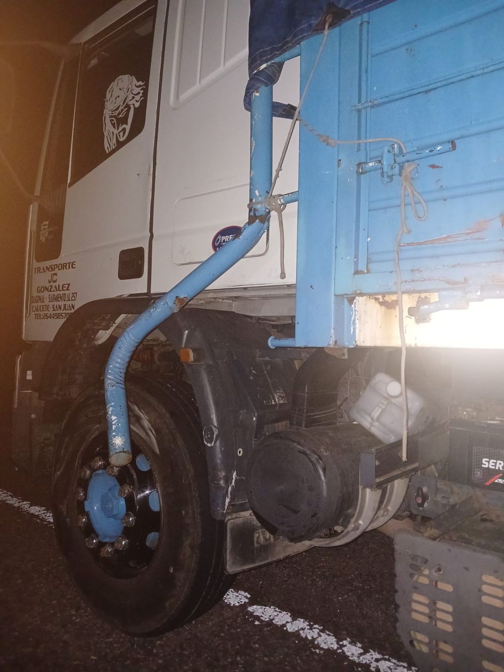 El cami&oacute;n involucrado en el accidente fatal.