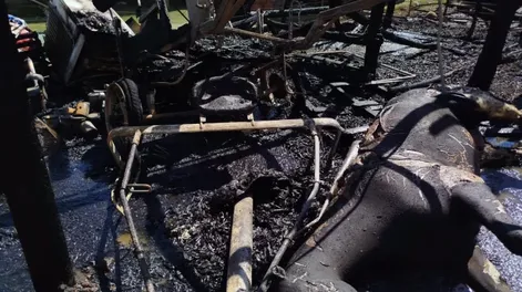 Incendio en un corral de Pocito.-