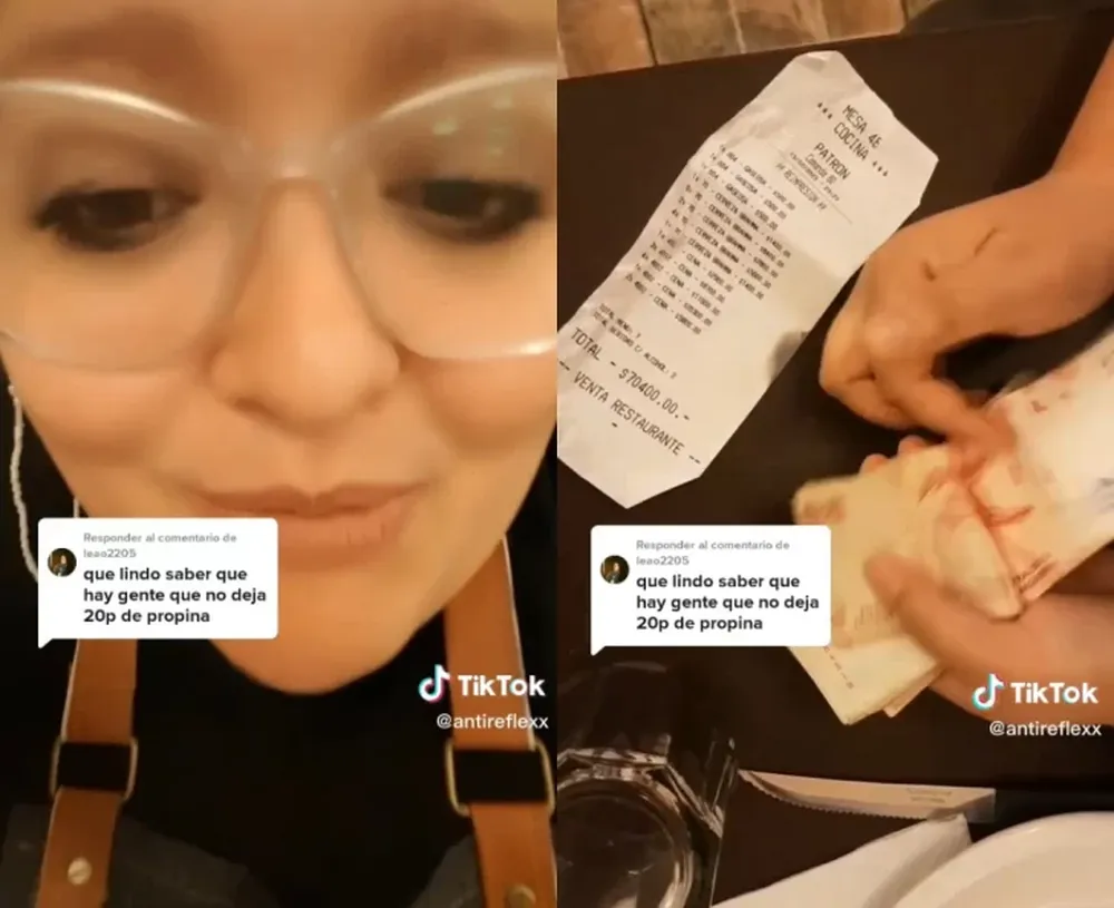 Una moza atendió una mesa con 17 personas y se indignó con la propina que dejaron