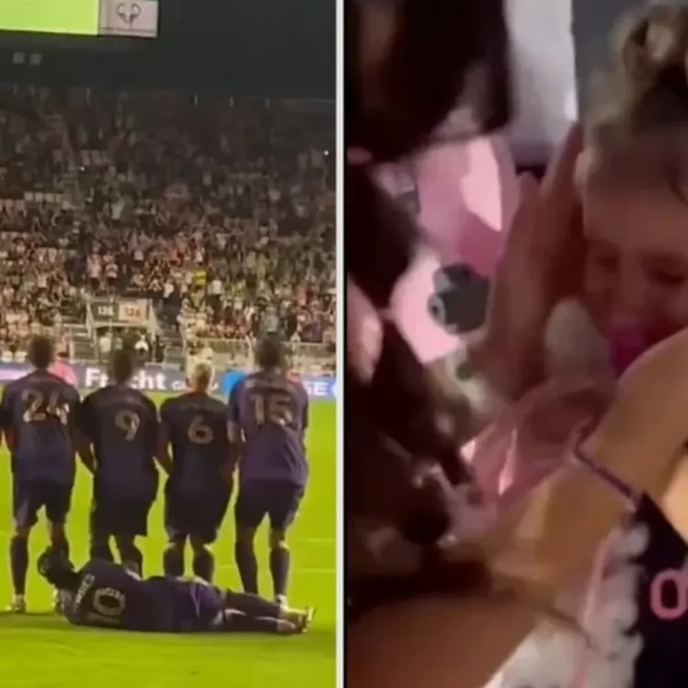 Una nena recibió un pelotazo de Lionel Messi en pleno partido