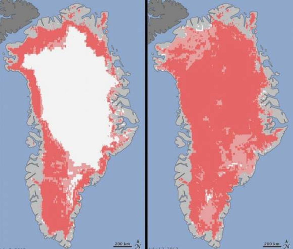 Desapareció casi todo el hielo de Groenlandia