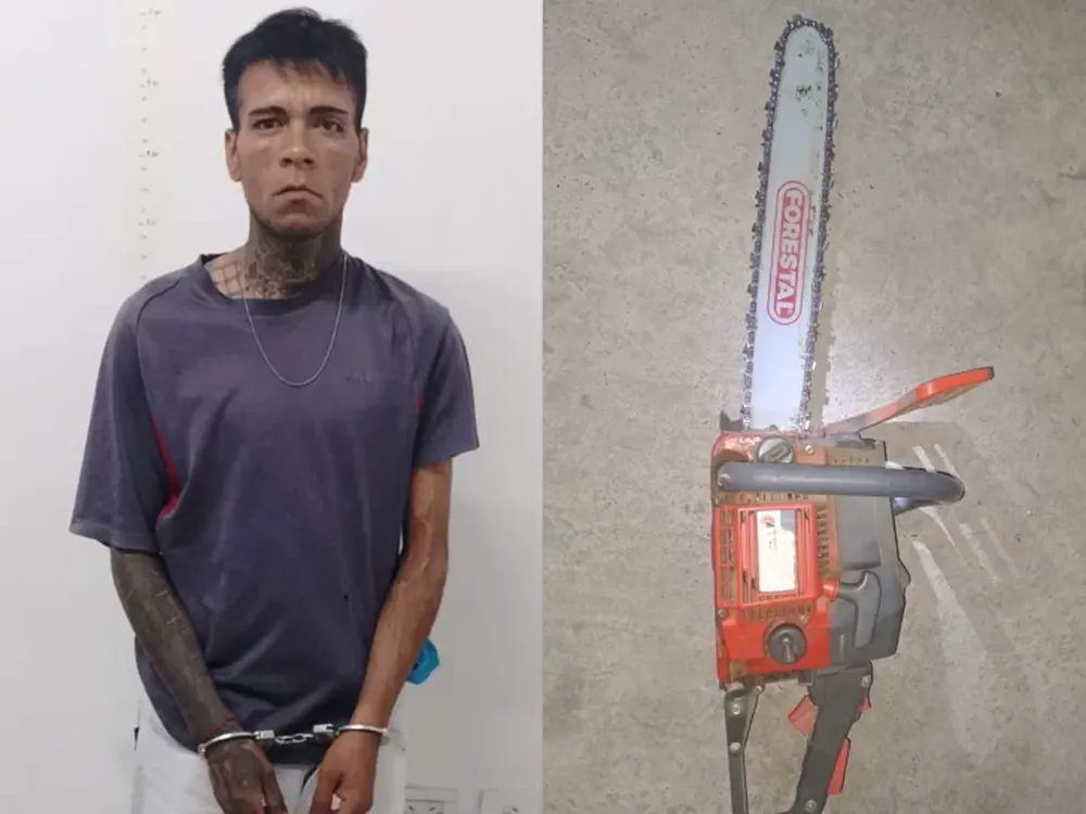 Una mujer y su hijo redujeron a un sujeto que intentó robarles una motosierra