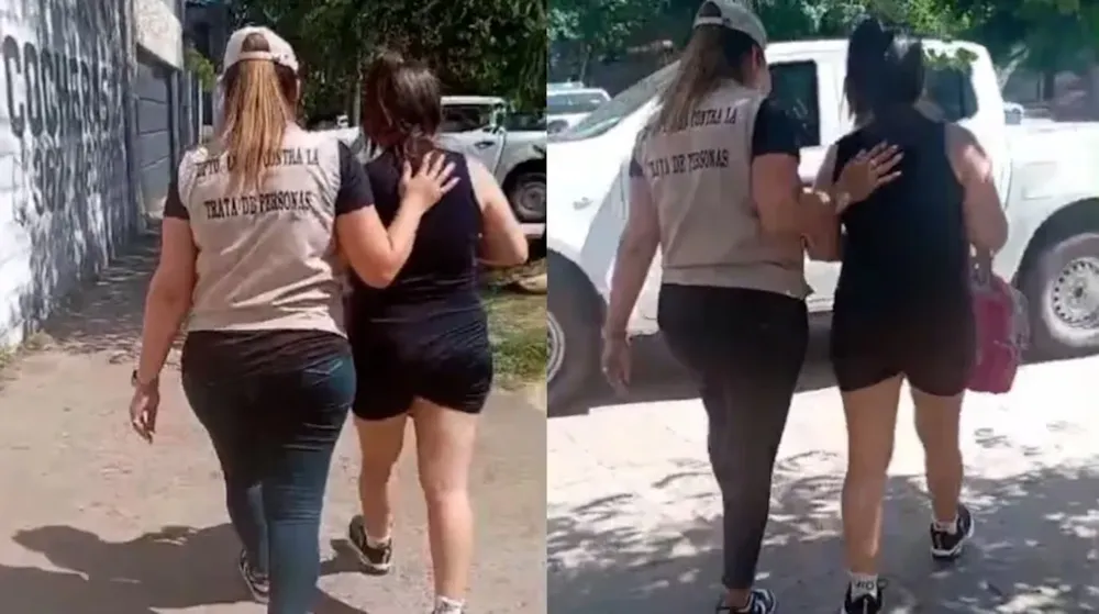 El momento en el que rescatan a la presunta víctima en Chaco.