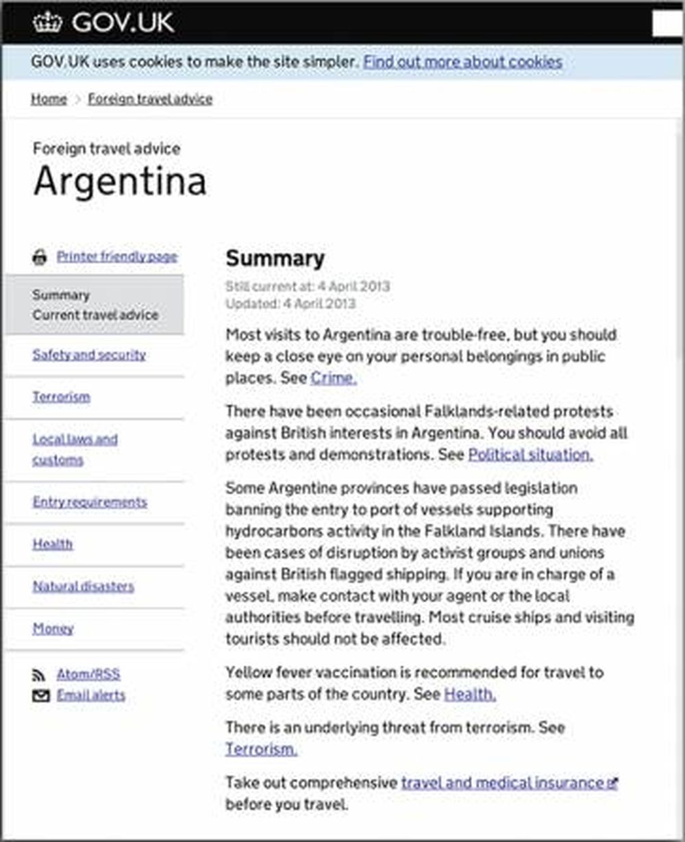 El Gobierno Británico alertó sobre la inseguridad en Argentina
