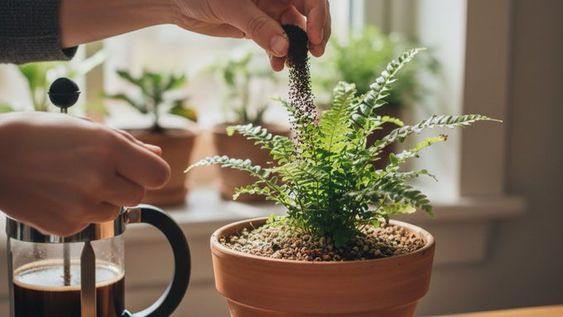 El beneficio oculto de echar café usado en tus macetas.