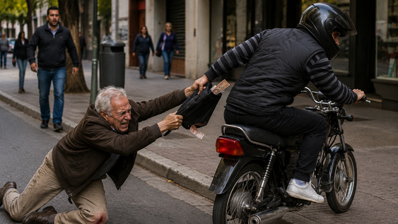 Asalto en pleno centro. IMAGEN CREADA CON IA.&nbsp;