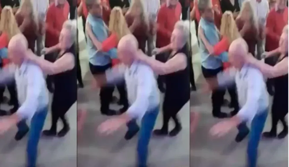 Un abuelo bailaba con una chica y su señora apareció para ponerle los puntos