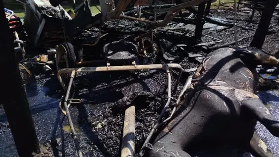 Incendio en un corral de Pocito.-