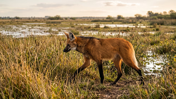 El aguará guazú, cuyo nombre científico es Chrysocyon brachyurus, está categorizado como especie en peligro de extinción en Córdoba.