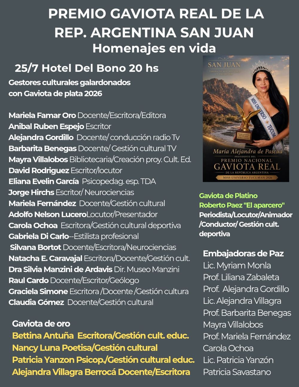 Todos los ganadores de distinciones. 