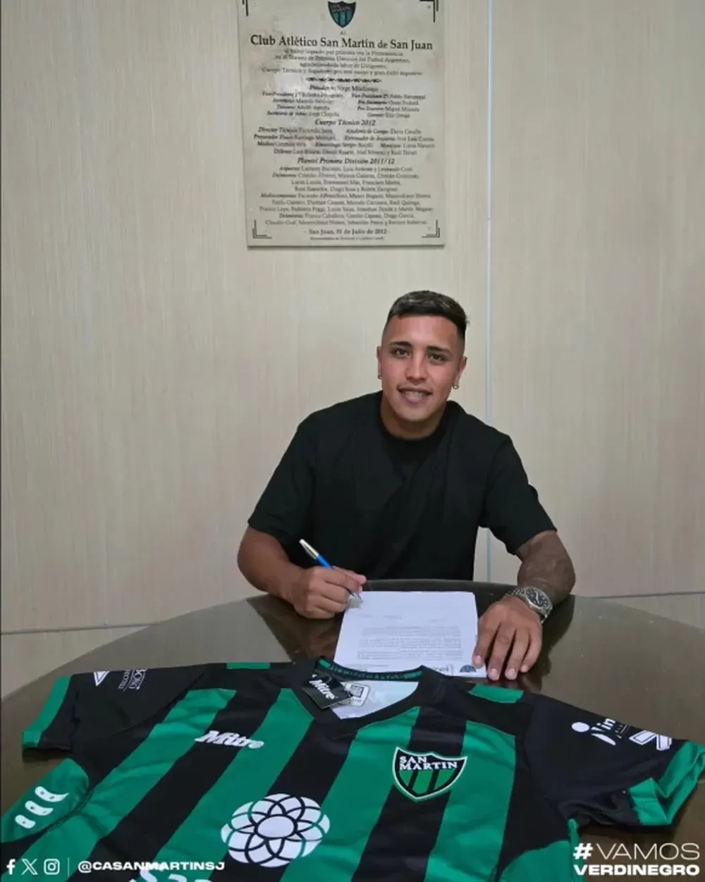 Firma. Leonardo Monje es parte del nuevo plantel de San Martín. Ya firmó contrato y está a las órdenes de Martos.