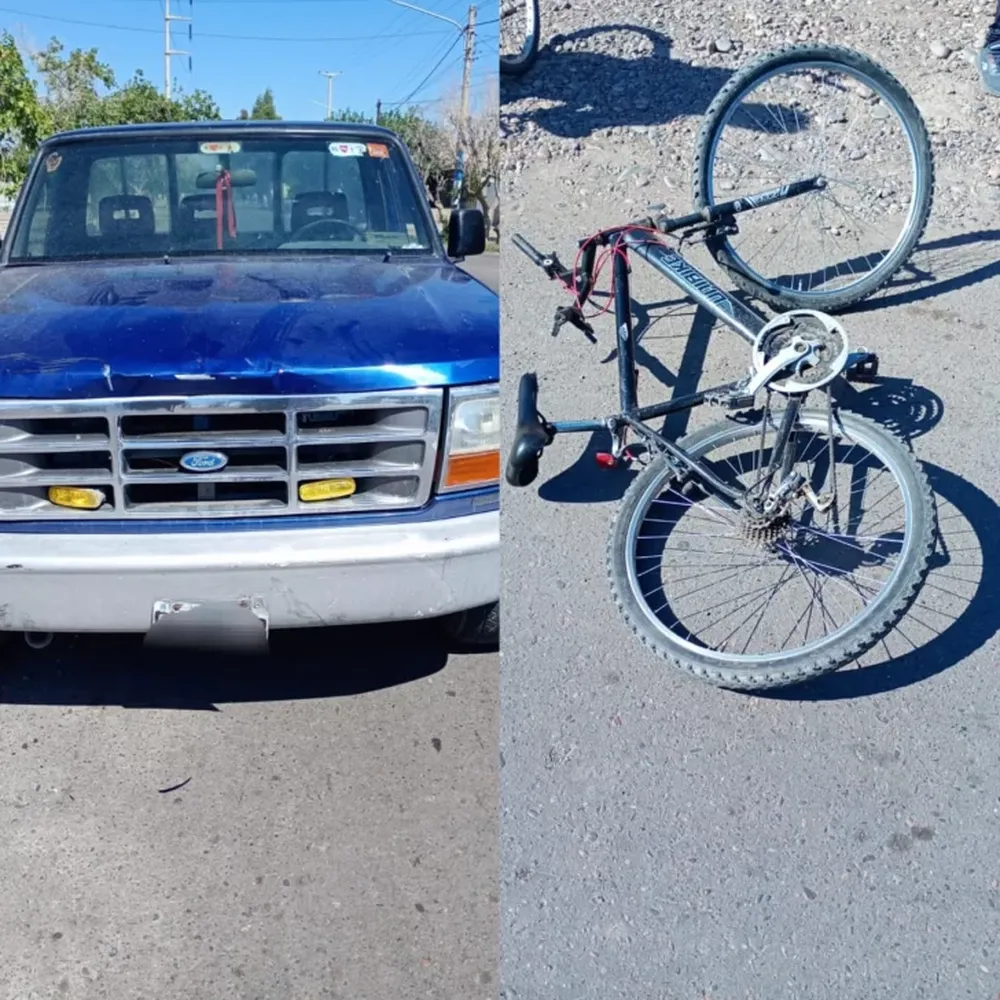 Fue hospitalizada una ciclista trasladada luego de ser embestida por una camioneta