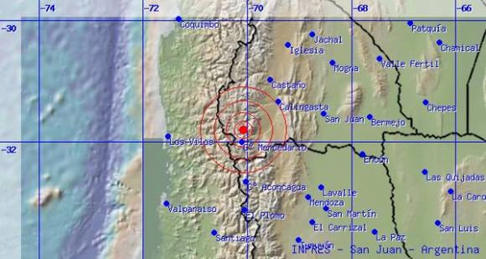 Susto en Calingasta por un temblor en el Mercedario