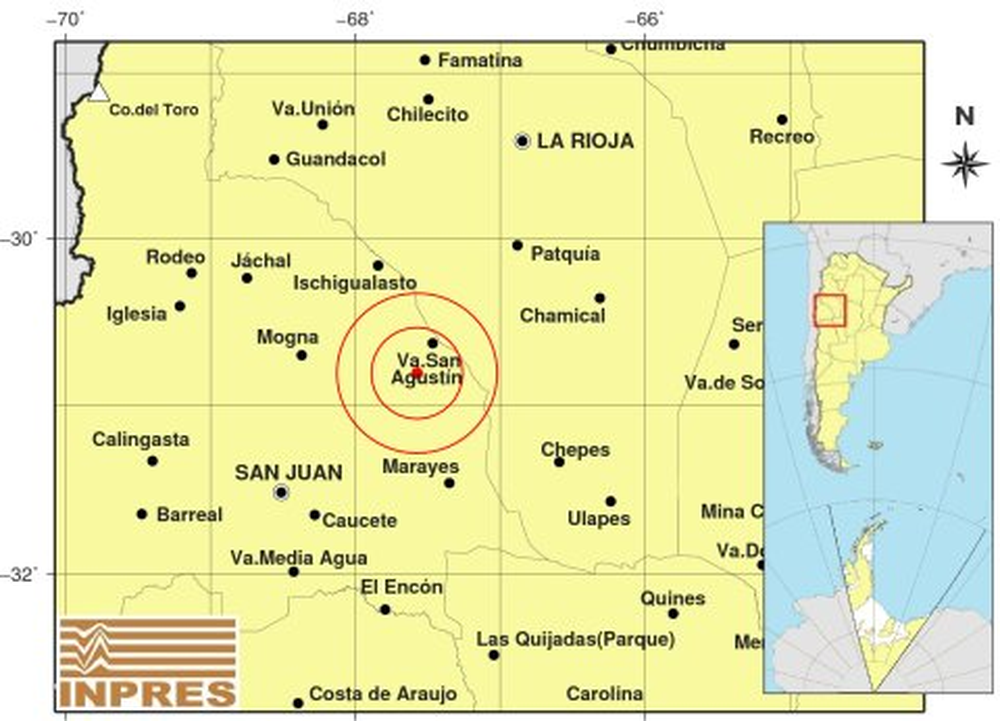 Fuerte temblor en San Juan: epicentro en Marayes y a sólo 10 kilómetros de profundidad