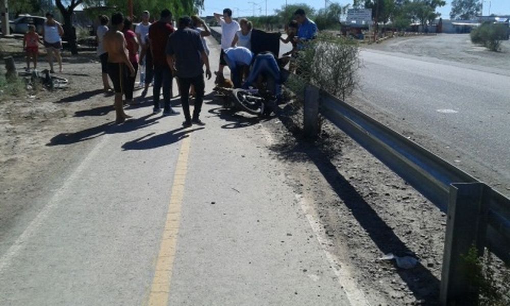 Iban alcoholizados a la Difunta Correa y casi se matan al caer de una moto