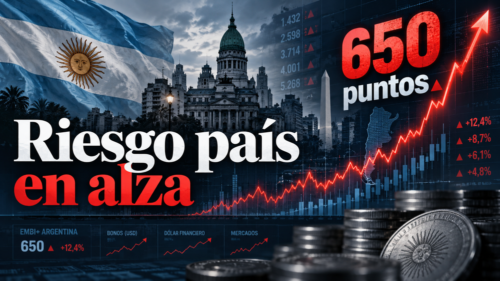 El riesgo país argentino alcanzó los 650 puntos y marcó su valor más alto desde noviembre de 2025.