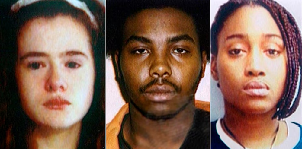 Christa Pike, Tadaryl Shipp y Shadolla Peterson fueron las tres personas involucradas en el crimen de Colleen Slemmer ocurrido en 1995. La imagen corresponde al momento de sus detenciones.