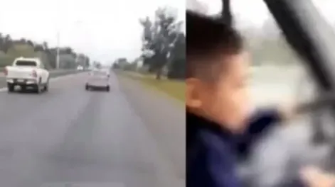 Habló el padre que obligó a su hijo de 7 años a manejar: le retuvieron la licencia