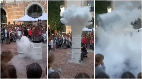 Falló un experimento de ciencias al explotar un barril con nitrógeno y hay 18 heridos