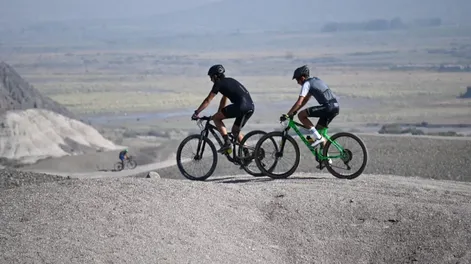 Imponente. El Desafío Cuesta del Viento exigió todo en el MTB y luego en el Running.