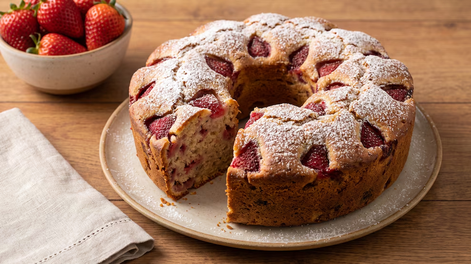 receta de budin de ricota y frutillas, rapida y facil