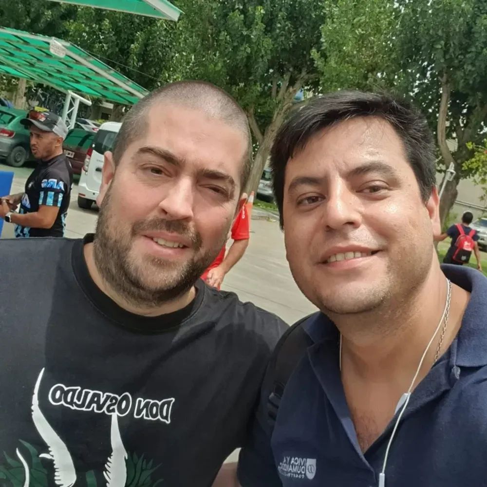 Moreno con Fontanet, en una de sus tantas coberturas.