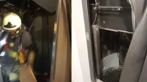 Se desplomó un ascensor desde un séptimo piso y nueve jóvenes quedaron atrapados