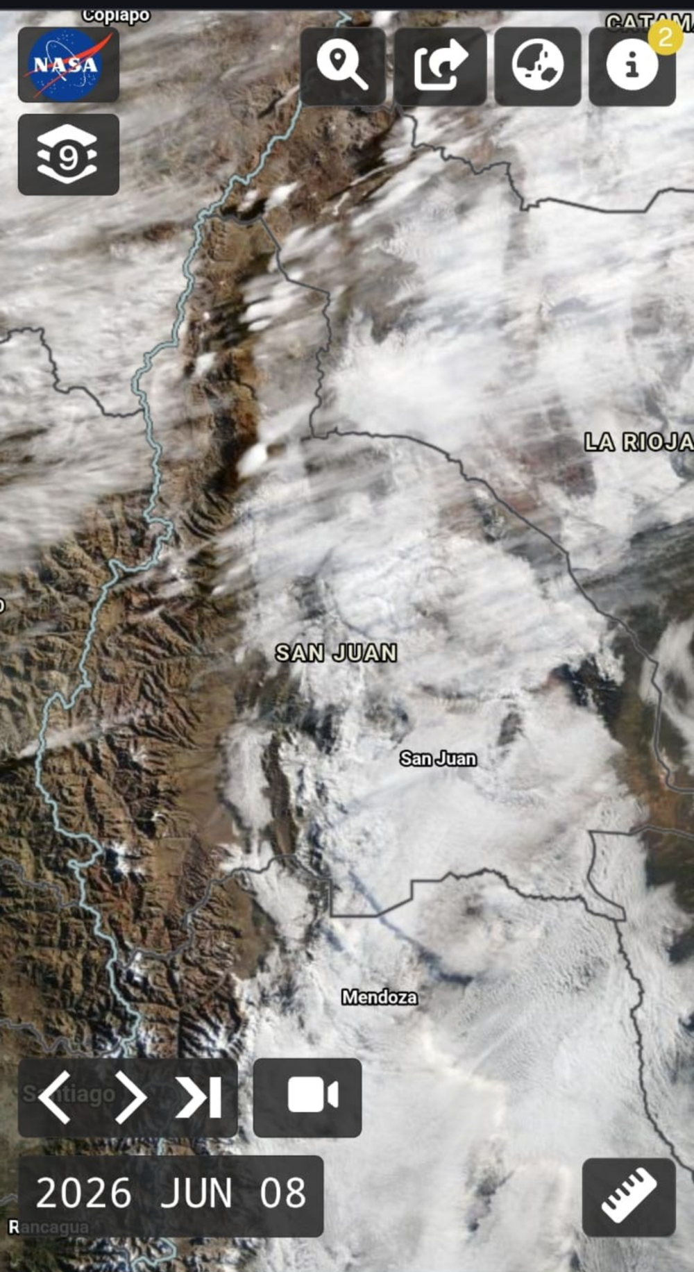 Registro de la NASA 8 de junio