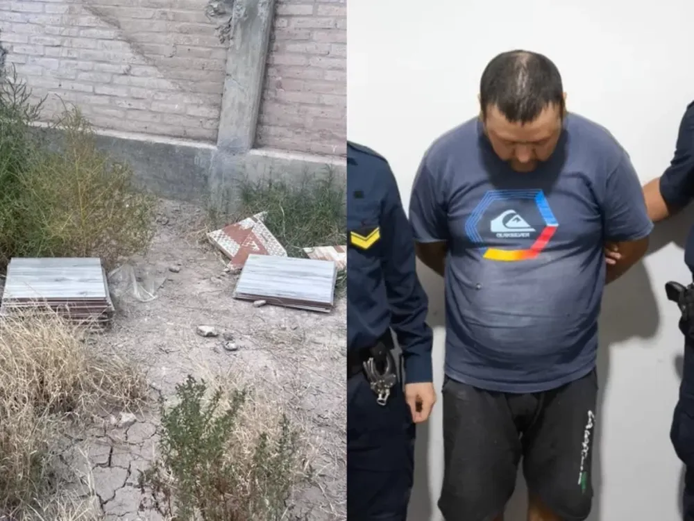 Fue sorprendido cuando salía de un boquete de una fábrica con cerámicos robados