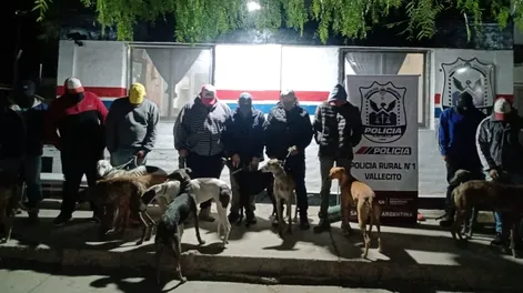 Detuvieron a 13 hombres que cazaban con perros