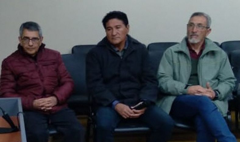 Acusados. De izquierda a derecha, Mario Sanz, Miguel Jofré y Daniel Samat.